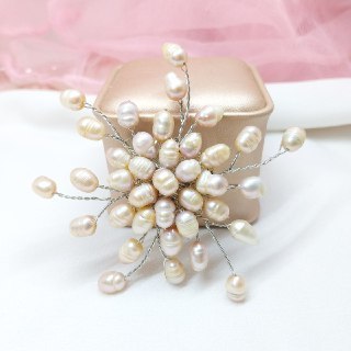 Bros Handmade Mutiara Asli | Bros Mutiara Air Tawar Akar Kecil Souvenir Lombok