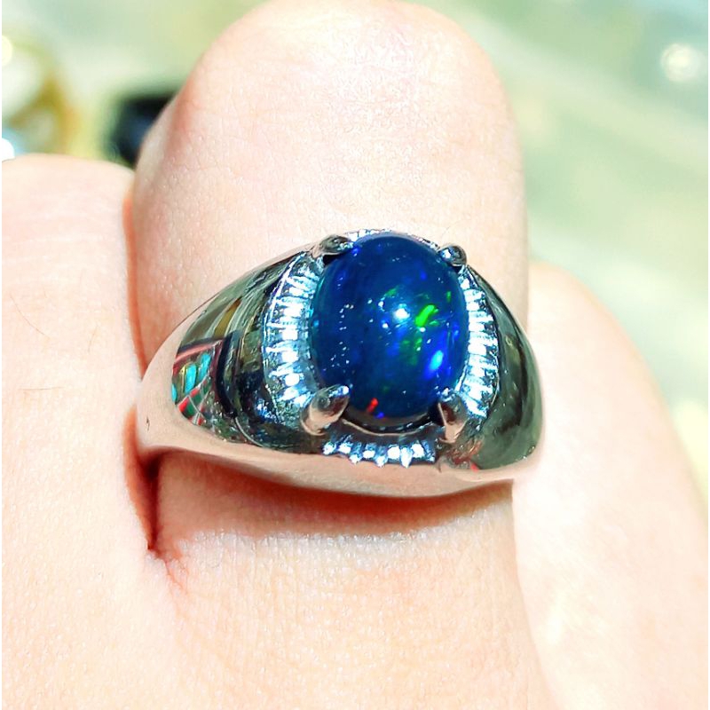 CINCIN BATU KALIMAYA BLACK OVAL AFRIKA FULL JARONG KEREN KUALITAS TOP SIAP PAKAI