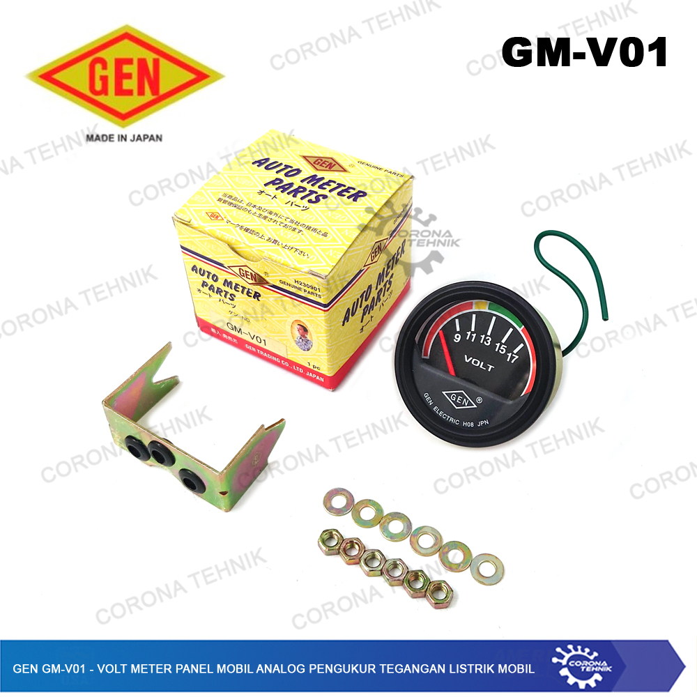 Volt Meter Panel Mobil Analog Pengukur Tegangan Listrik Mobil - Gen GM-V01