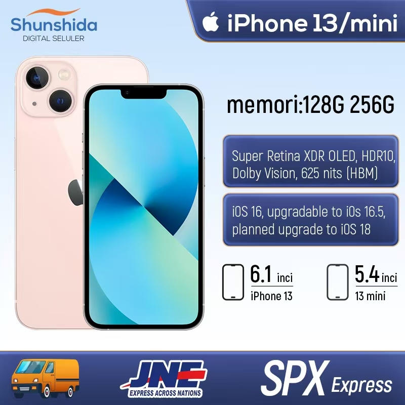 BC iPHONE13MINI 128GB/256GB Second BEKAS ORIGINAL 100% MULUS NORMAL FULLSET Kondisi Perfect apple13