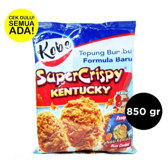 

Tepung Bumbu Formula Baru Kobe Super Crispy Kentucky Ayam Goreng 850 gram