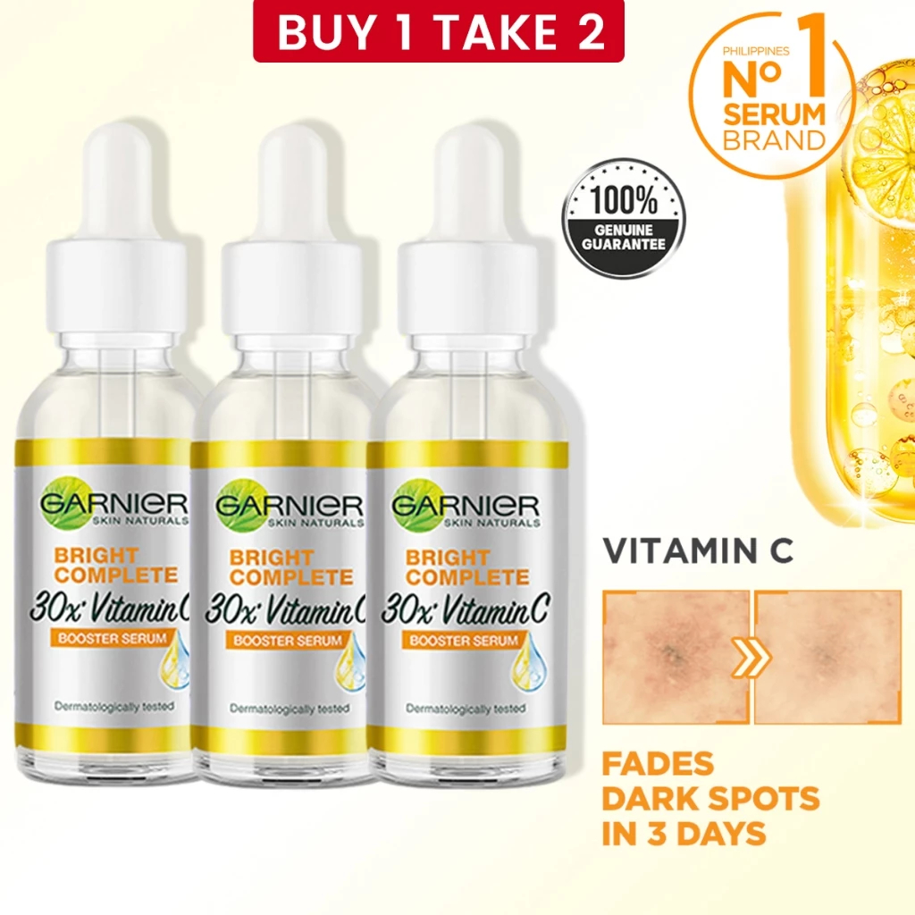 Garnier Bright Complete Vitamin C 30x Booster Serum Skin Care - (Cepat Cerahkan Noda Hitam & Samarka
