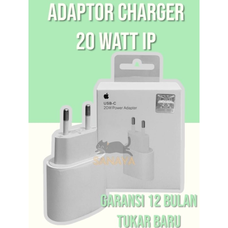 ￼Adapter Batok Kepala Adaptor Casan Cas Charger Power Fast Charging 20W for iphone 7 8 X 11 12 13 14