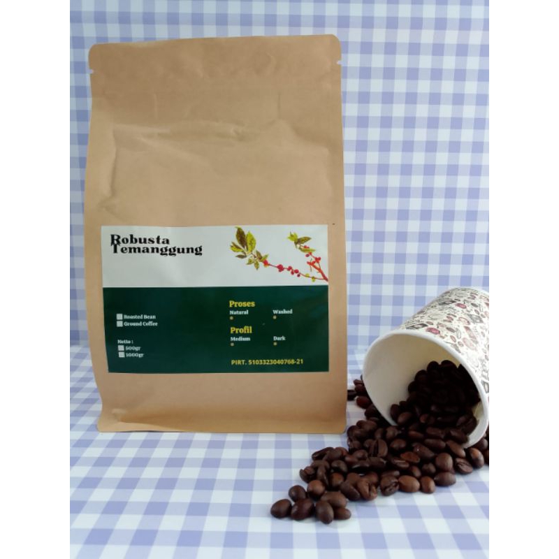 

roasted bean robusta temanggung kemasan 1kg