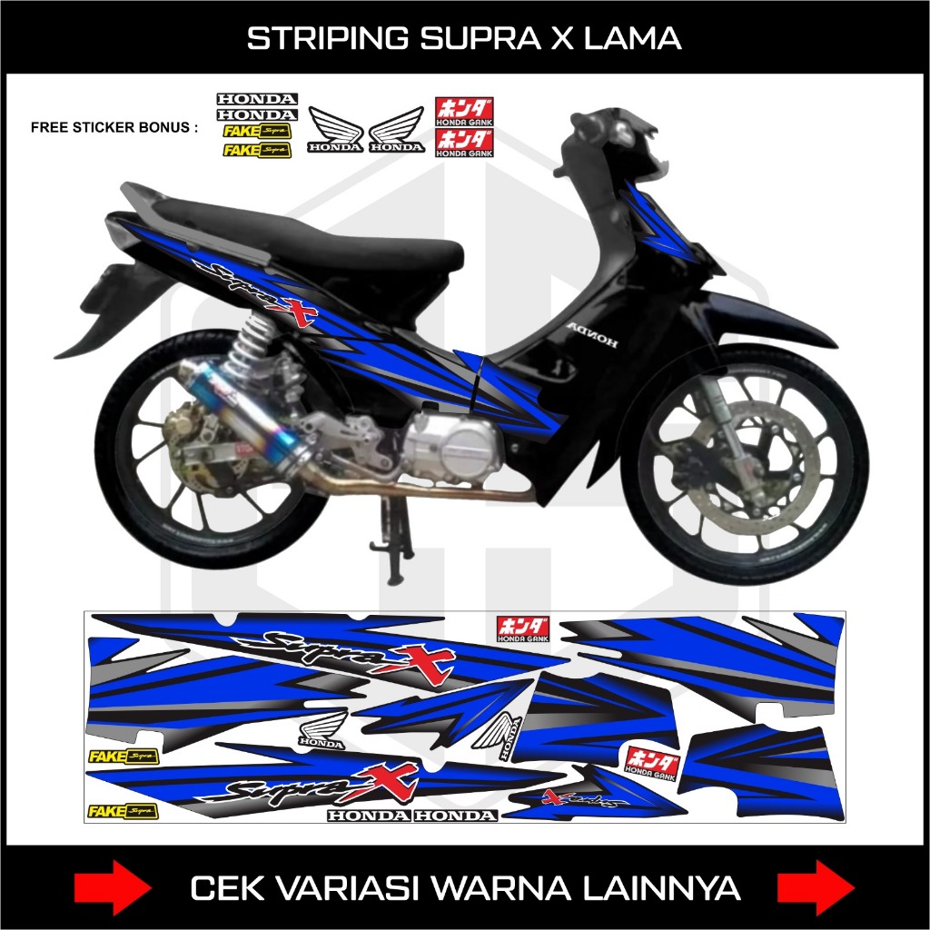 STIKER MOTOR SUPRA X LAMA GRAFIS ORI - STICKER STRIPING HONDA SUPRA X 110 LAMA - SUPRA FIT LAMA