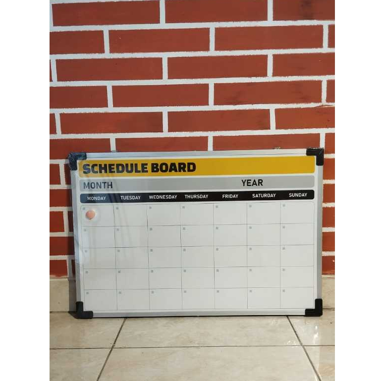 

Schedule Board | Papan Tulis Jadwal | Papan Tulis Data | Papan Tulis Magnetic 70 x 100 cm - Hitam Kuning