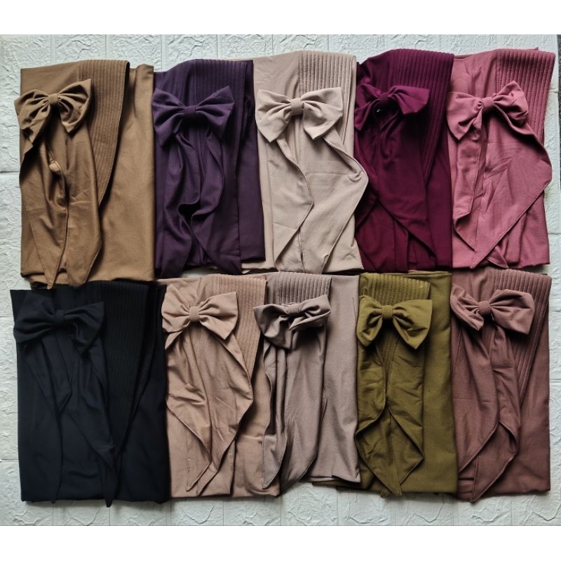 297 Hijab Al Faezya Bergo Pet Antem Pita Ricis Jersey Airis/ Hijab Instan Bergo Pet Antem Pita Ricis