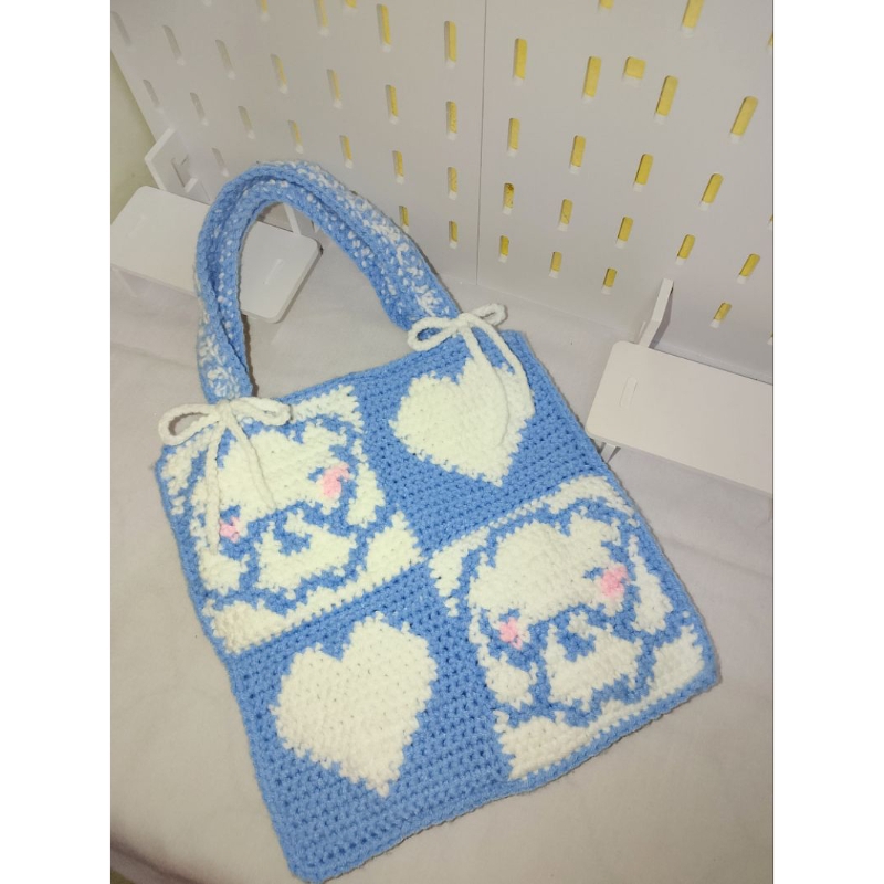 Cinnamoroll Tote Bag Crochet - Handmade | Tote bag | Tas Cinnamoroll | Tas rajut