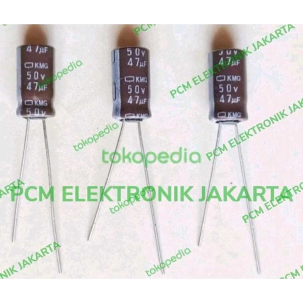 RD0381 elco 47uf 47 uf 50volt 50 volt 50v v nichikon nichicon asli by PCM LTC GLODOK