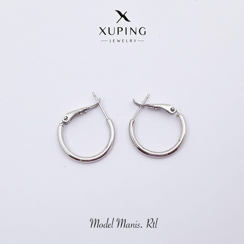 Xuping Anting hoop / klip / gipsy giwang bulat  polos silver