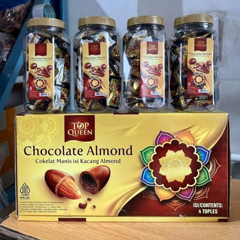 

Ready coklat almond top queen 4 toples