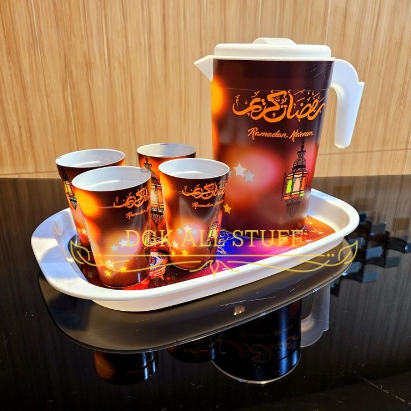 Teko Ceret Eskan Esgan Teapot Water Jug Waterjug Pitcher Esnam Set Nampan Alas Baki Teh Kopi Sirup M