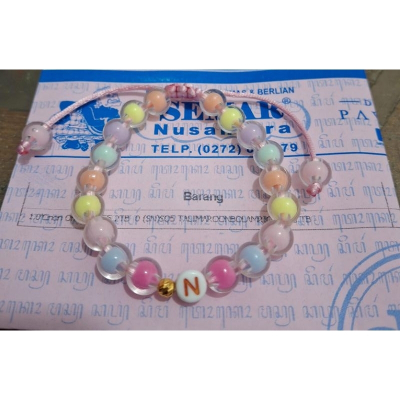 Gelang Tali Anak Rainbow Inisial Mrican 0,1gram Semar Nusantara