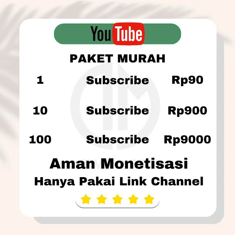 Subscribe Youtube Permanen Termurah