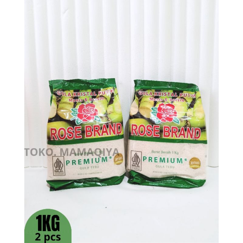 

GULA ROSEBRAND PREMIUM HIJAU 2 kg Gula pasir Rosebrand kuning 1 kg x 2 pcs