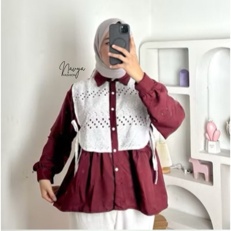 Navyafashion Shakila one set (atasan + celana + hijab ) outfit kondangan oneset