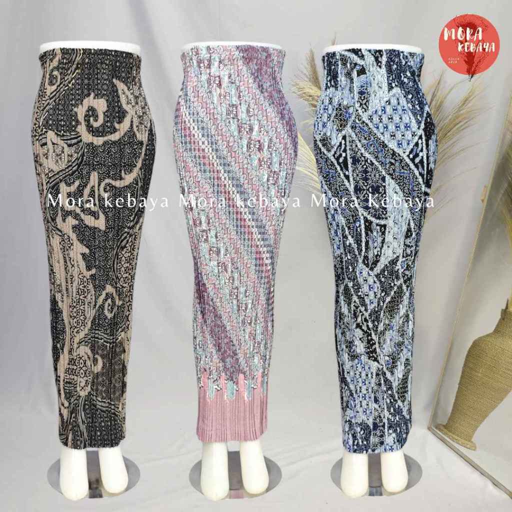 Moramora kebaya_plisket batik/plisket bawahan kebaya/rok plisket kebaya/rok kebaya