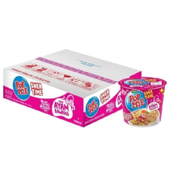 

POP MIE MINI SNEK TIME RASA AYAM BAWANG 39gram - 1 DUS - isi 12 cup mini