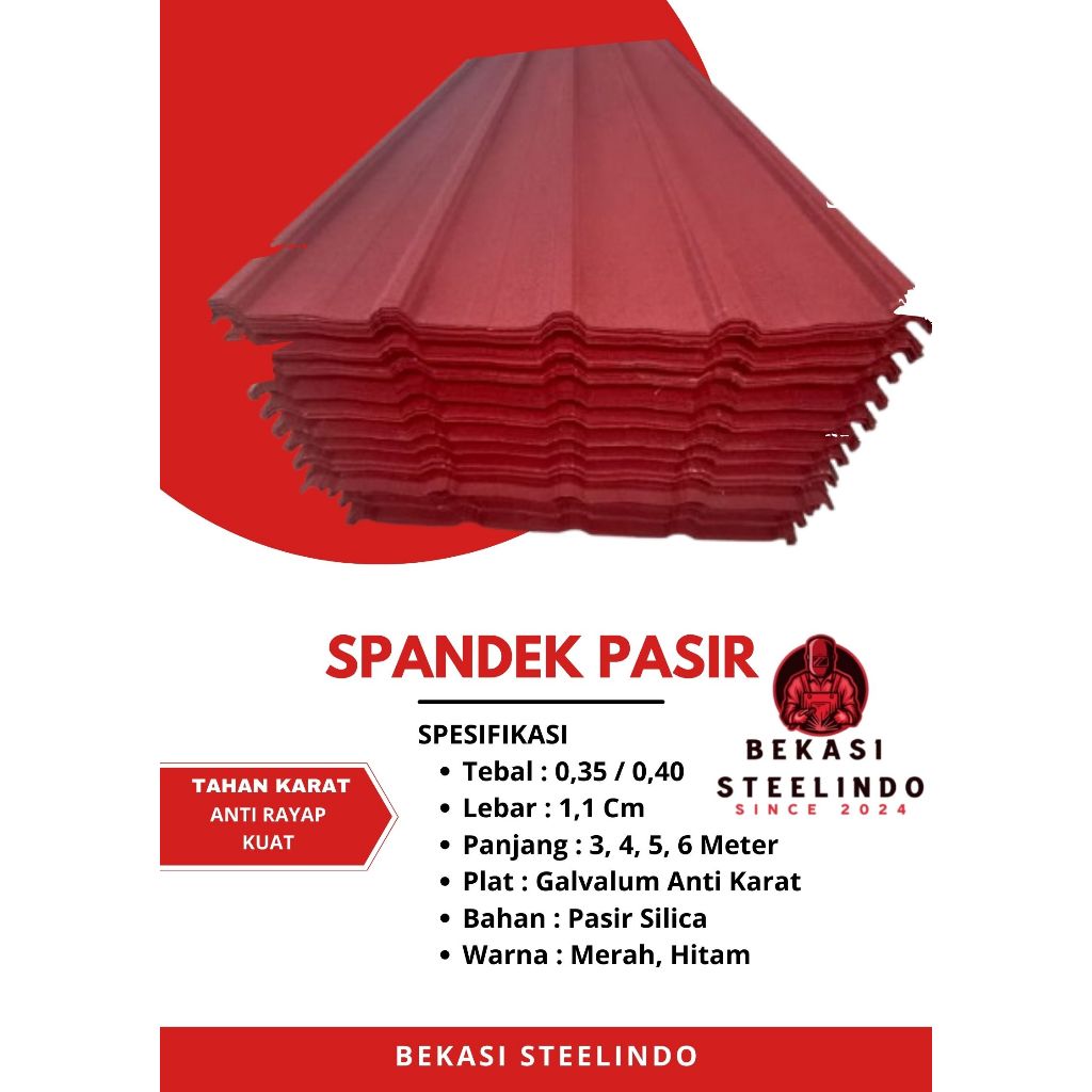 ATAP SPANDEK PASIR 0.40 mm X 1 m