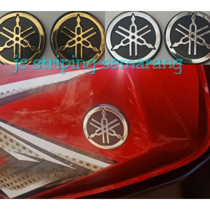 emblem garputala yamaha vixion/rxking gold and chrome (sepasang)