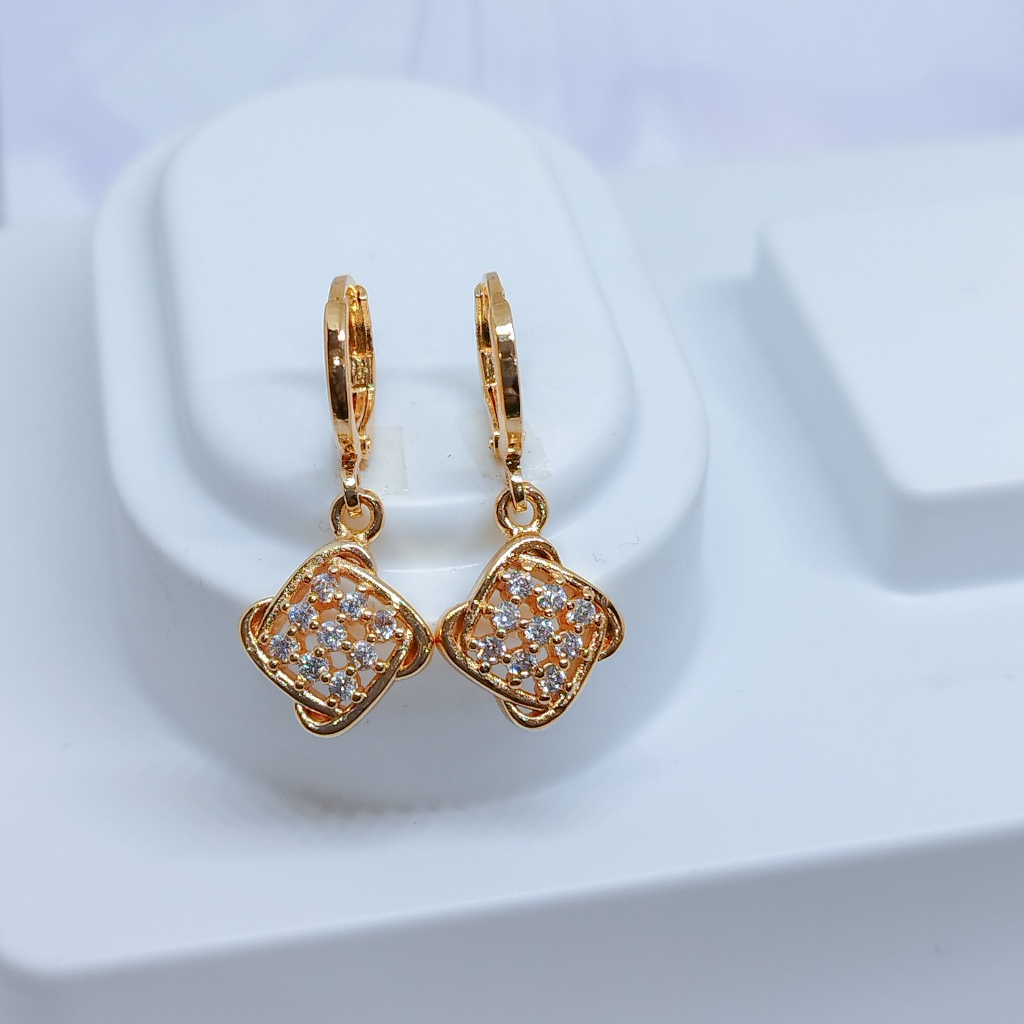 Anting Jurai Panjang Cantik Perhiasan Xuping Lapis Emas