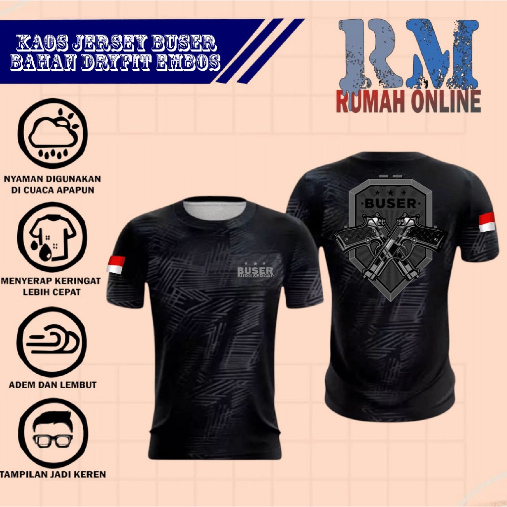 Kaos jersey Embose Buser /kaos jersey Intel /kaos jersey polisi bahan dryfit embose
