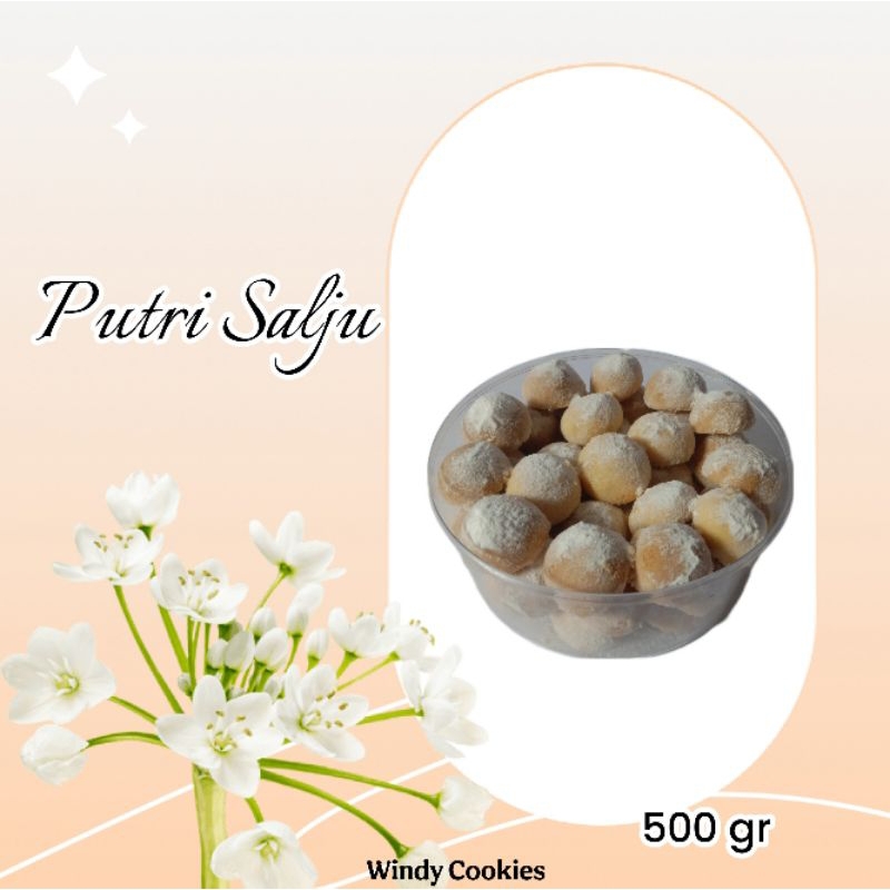 

Kue Kering Putri salju ngeprul lembut toples 500 gram