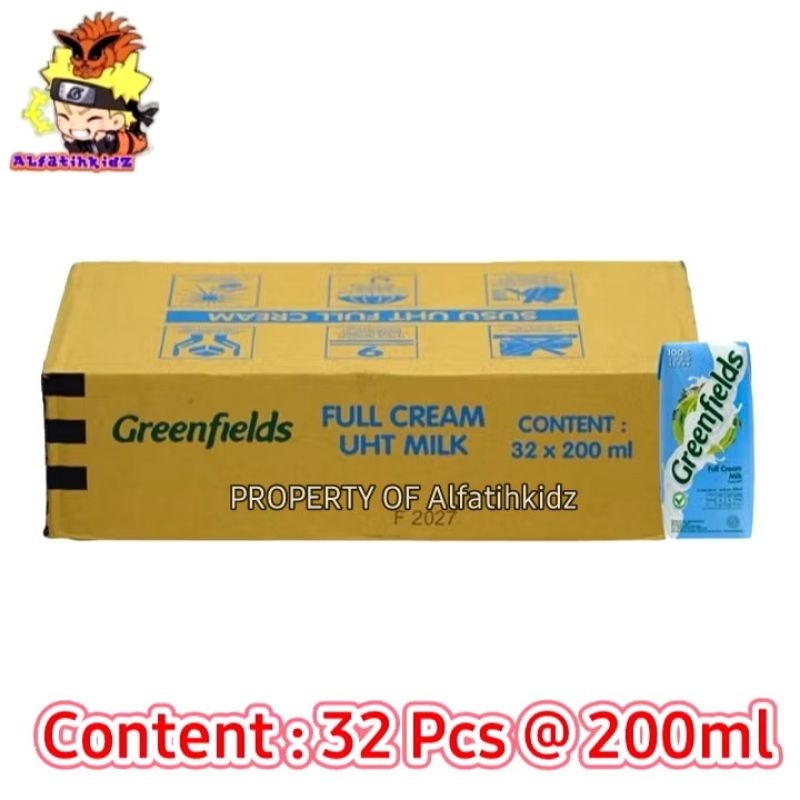 

Greenfields UHT Fullcream isi 32Pcs @ 200ml | Karton