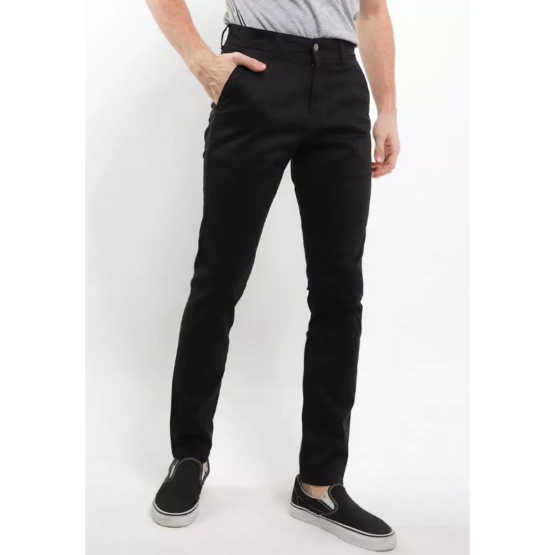 Slim Stretch Fit Chino Pants HSS006BK CELANA LOIS CHINO ORIGINAL PRIA WARNA HITAM