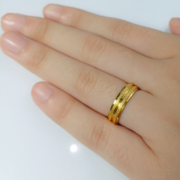 Cincin Titanium wanita pria stainless steel emas perihasan aksesoris gold cicin tunangan stainless s