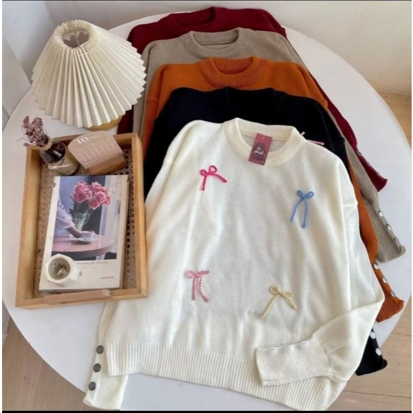 sweater Pita rajut wanita/ sweater rajut crop polos/Sweater Cardigan rajut korea style/sweater rajut