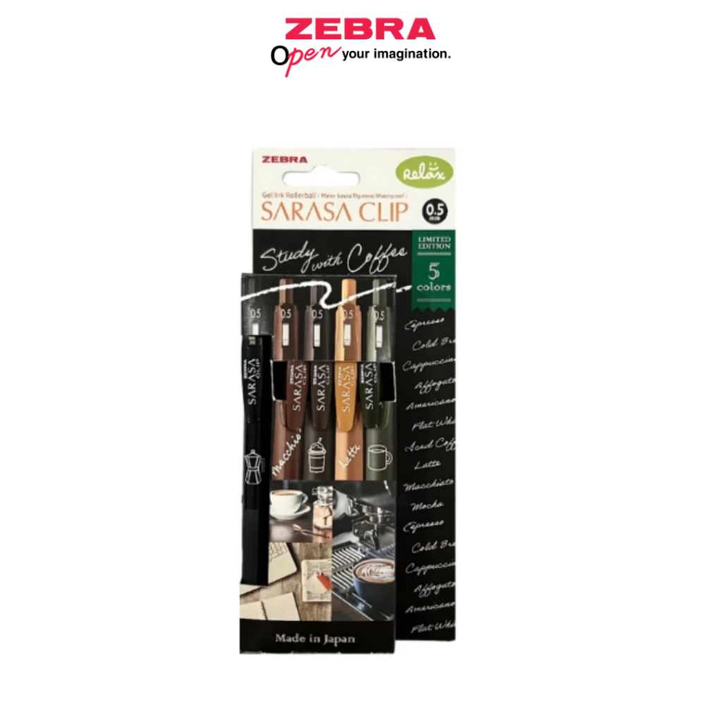 

Zebra Sarasa Pulpen Gel 0.5mm Coffee Series - Limited Edition - Isi 5 Pcs Free Cokelat Woca
