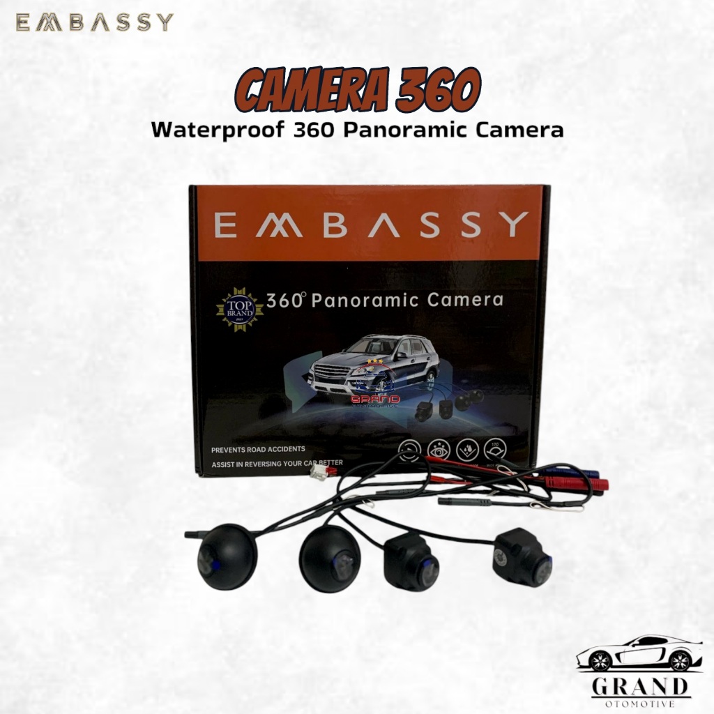 Kamera Depan Mobil Universal model bulat Car DVR 360 Degree Waterproof Kamera Mobil Embassy 360