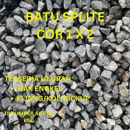 Batu Splite Cor 1 x 2 Split Coral Bangunan 1 engkel / 1 pickup (kijang/kol/colt)