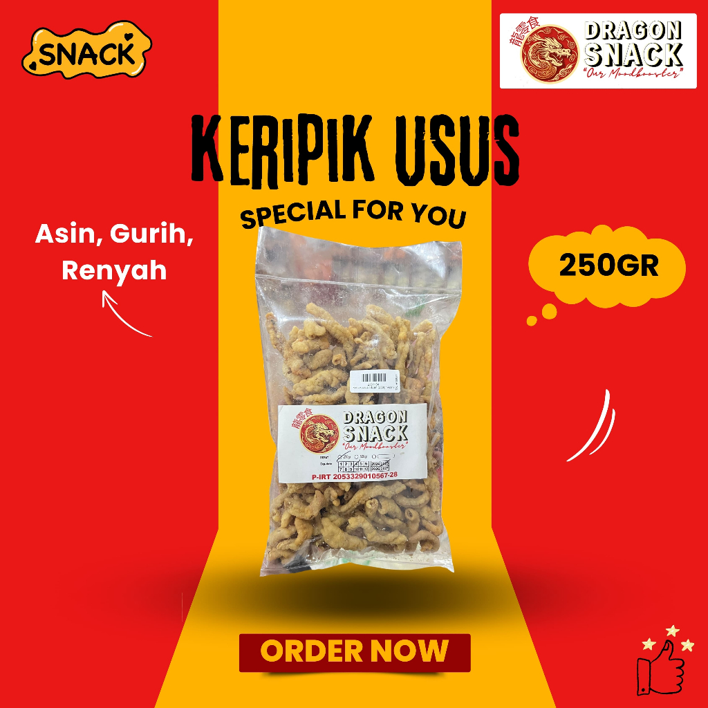 

SNACK KERIPIK USUS 250GR (DRAGON SNACK)
