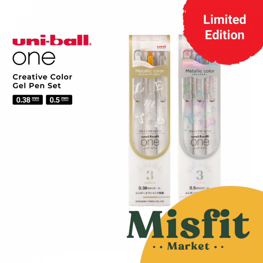 

UniBall ONE Gel Pen Creative Color Set 3 Colors 0.38 0.5 mm Pulpen Warna Uni ball