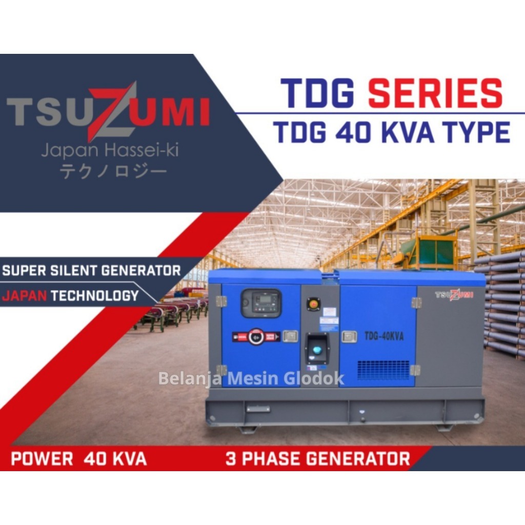 Genset Silent 40 KVA Diesel TDG 40 KVA Tsuzumi Japan