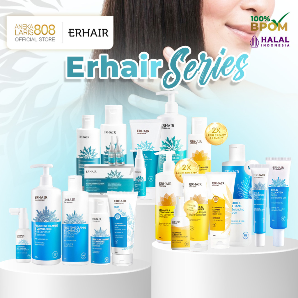 ERHA ERHAIR Hairgrow Scalperfect Restore Shampo Serum Tonik Kondisioner Masker Rambut Ketombe Rontok