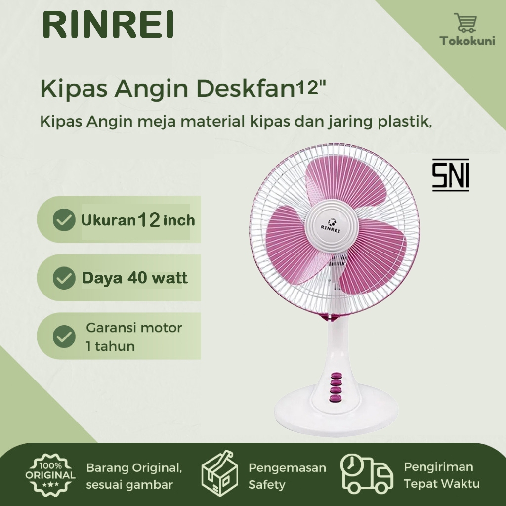 COD Kipas Meja Angin Duduk Desk Fan 2in1 & Dinding 12" Pisces Dengan Teknologi Bearing 2 In 1 Dan Uk
