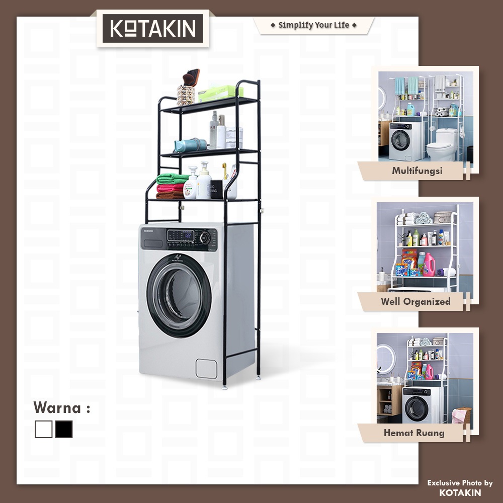 juraganseller56 - Rak Mesin Cuci Susun 3 Stainless Tempat Sabun, Shampoo, Detergen