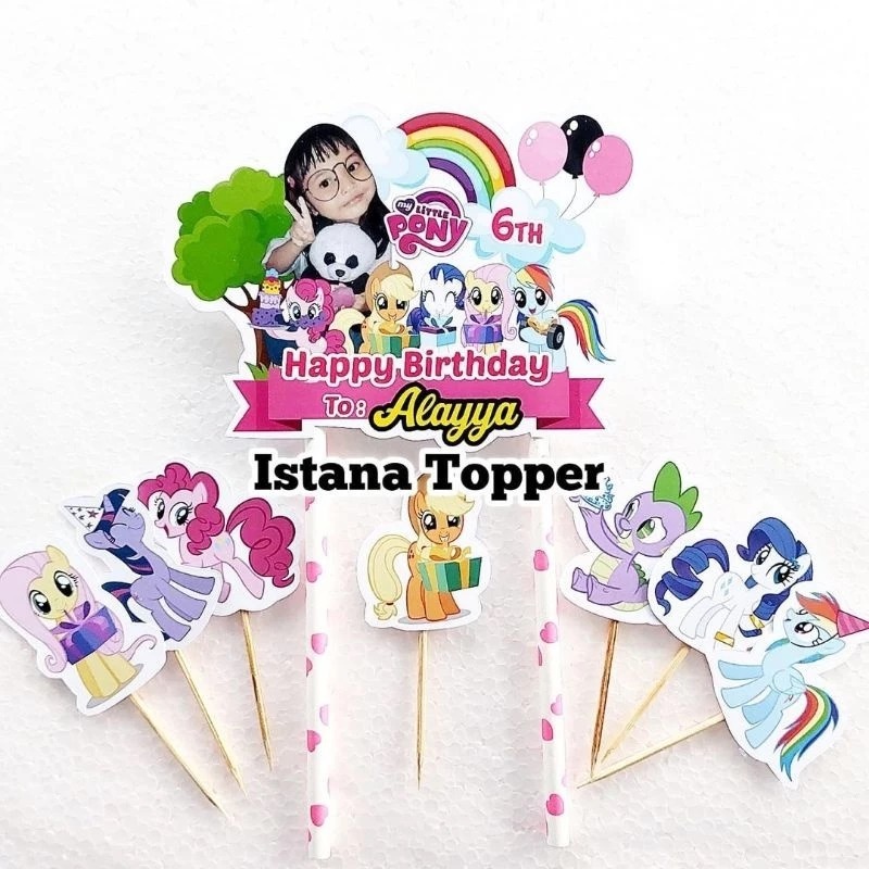 Topper Cake CUSTOM Little Pony, L. Surprice, Mini Mouse, Lego Friends, Mermaid, Roblox Girl, Animal 