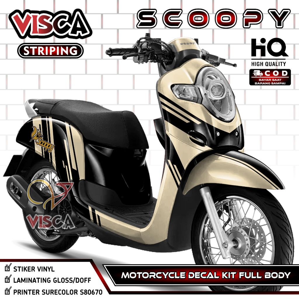 Decal Scoopy New 2018 2019 2020 Full Body - Stiker Scoopy 2019 Fullbody - Dekal Scoopy 2020 - Stripi