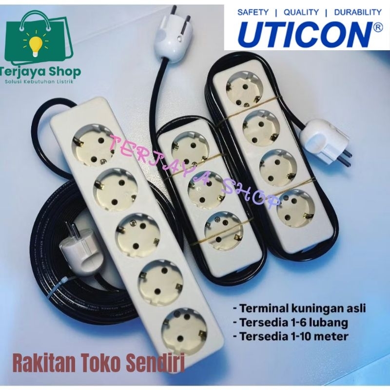 STOP KONTAK UTICON 1 2 3 4 5 6 LUBANG + KABEL 1-10M + STEKER ARDE STOP KONTAK UTICON RAKITAN