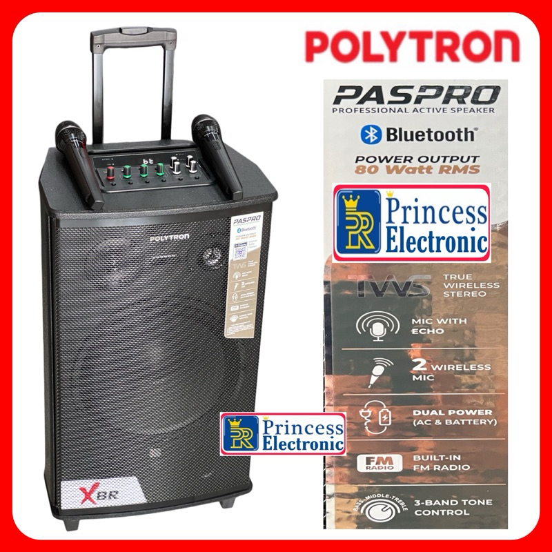 POLYTRON Professional Speaker Portable Bluetooth Karaoke 12 Inch PAS PRO 12F7