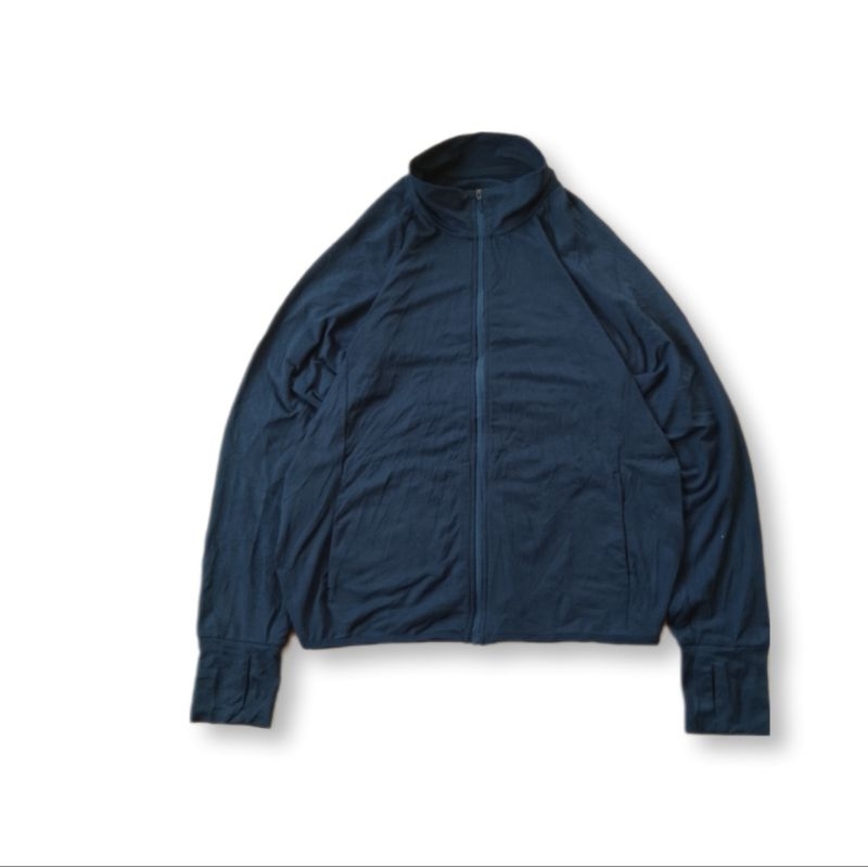 Jaket Olahraga Running Uniqlo AIRism UV Cut Navy Second M