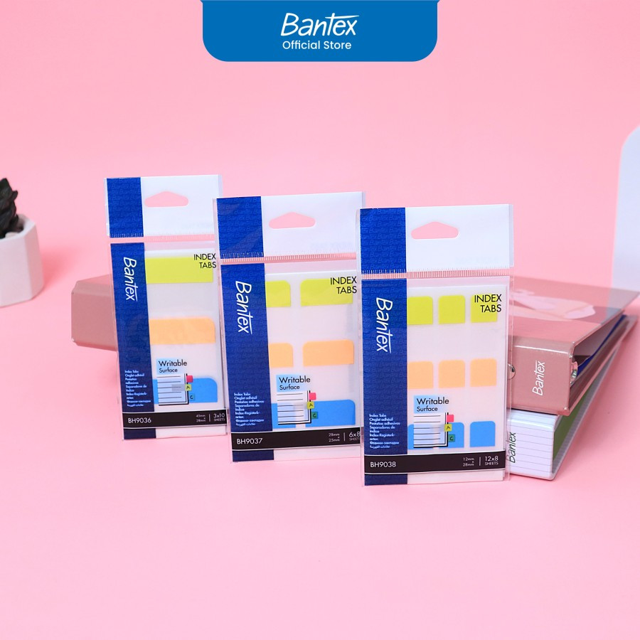 

Bantex Index Tab / Penanda Halaman Buku Mudah Ditulis Multi Warna ( # BH90....)