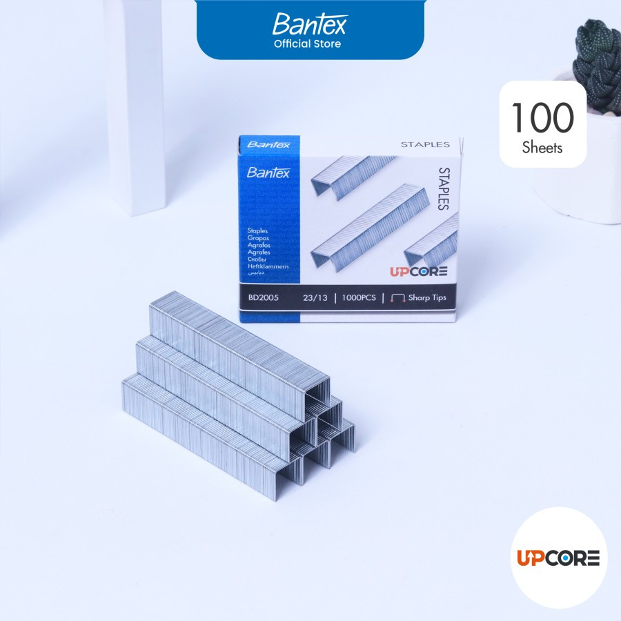 

Bantex Staples 23/13 Ujung Tajam Anti Karat | Untuk 80 Lembar Kertas | Isi 1000 Pcs # BD2005