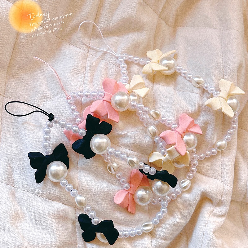 Yipao Strap Phone JJ01 Gantungan HP Strap Lanyard HP dan Tas Wanita Gantungan Manik HP Mutiara Putih