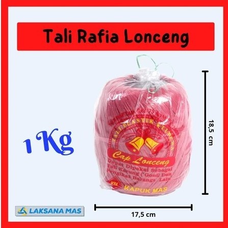 

Tali Rafia Plastik Laksanamas Merek Lonceng Warna Merah/Biru/Kuning/Hijau Ukuran 1kg di Jakarta/Tangerang/Depok/Bekasi /serang