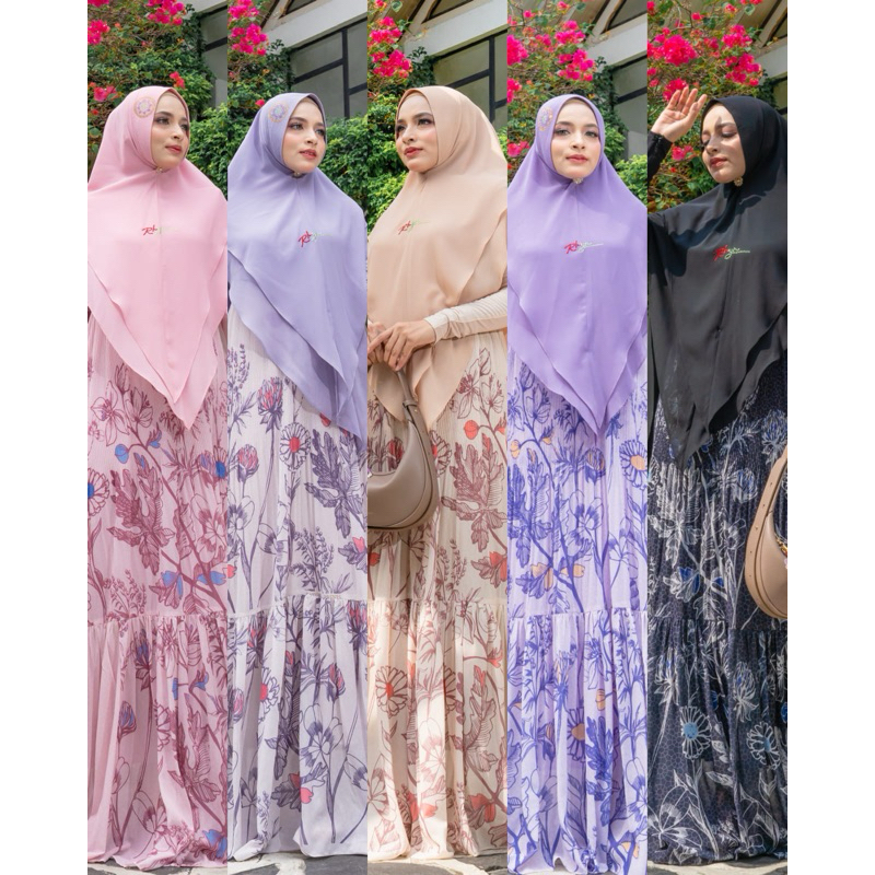 (PROMO) RHYN ELDEENA -  gamis set khimar hijab premium free bros